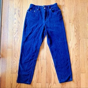 90s vintage royal blue high waisted corduroy pants